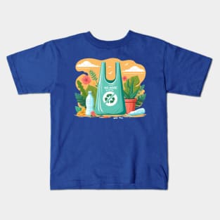 No More Plastic Bag (4) Kids T-Shirt